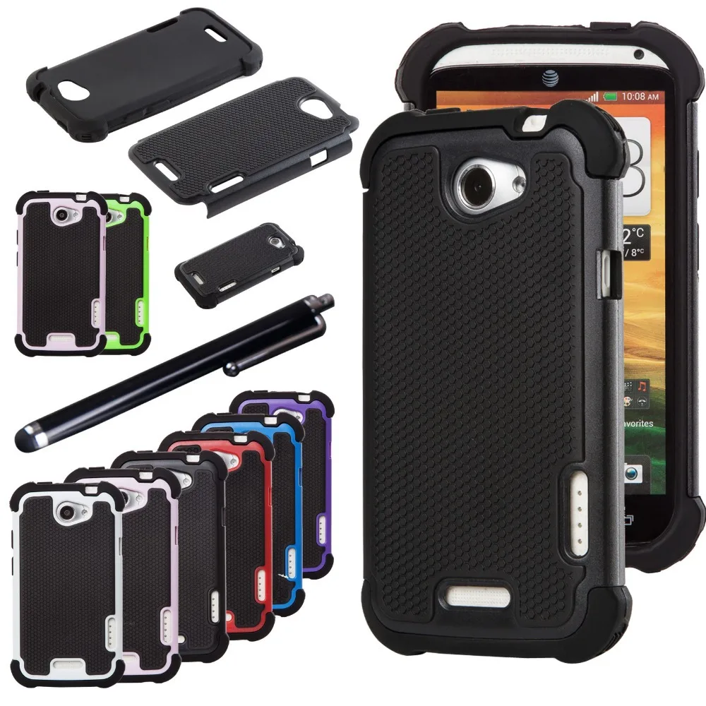 Dual Layer Case Rugged Silicone Hybrid Hard Protect Cover For Case HTC