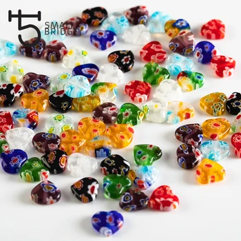 

8mm Mixed Color Lover Heart Glass Beads For Making Jewelry Women Diy Craft Loose Handmade Lampwork Beads Wholesale Q402
