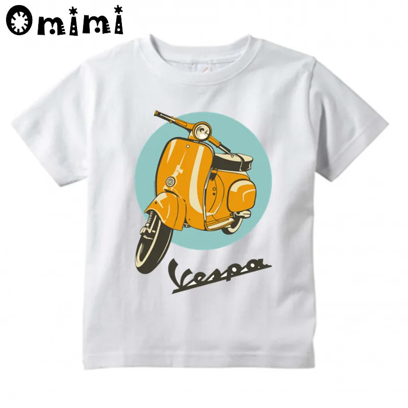 

Children's Car Styling Vespa Design T Shirt Kids Great Casual Short Sleeve Tops Boys and Girls Funny T-Shirt