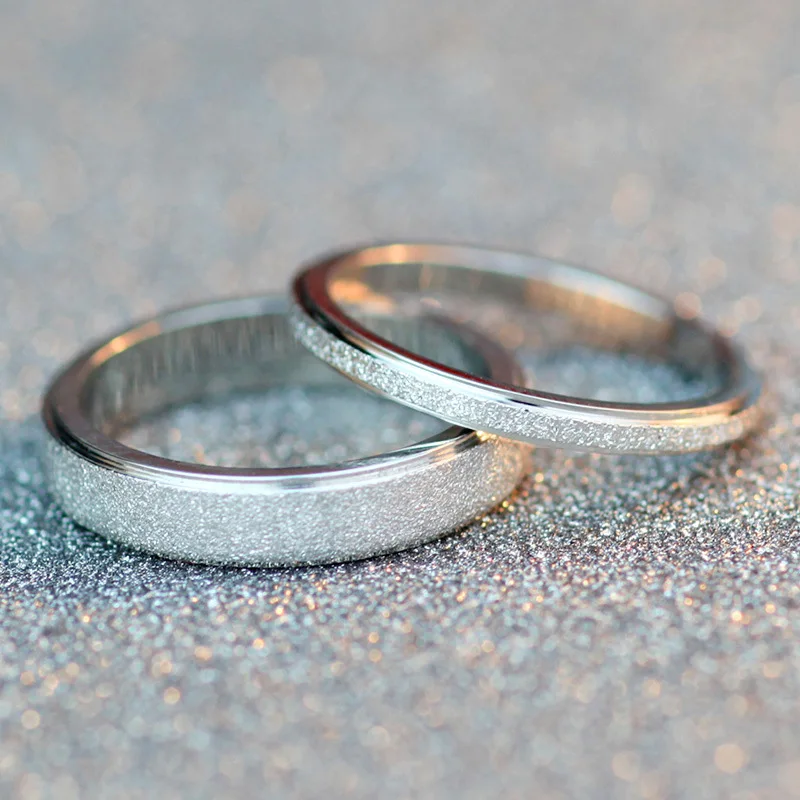 gold color titanium steel Couple ring for love Wedding Ring Sets men women girl love jewelry christmas gift party moonso R4976
