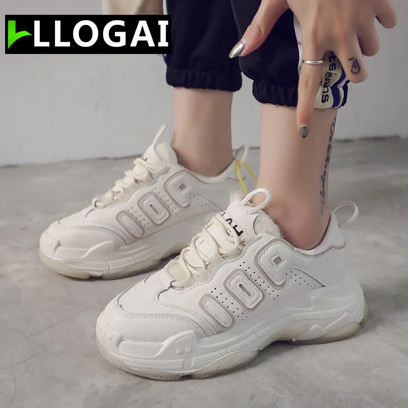 

Round Toe Lace-up Ladies Shoes Comfortable Platform Sneakers Women Casual Shoes Vulcanized Shoes Rubber Flats Autumn Women Shoes