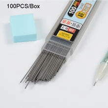 100 шт./кор. графитные грифели 2B механический карандаш заправка Пластик автоматический заменить карандашный грифель 0,5, 0,7 продвижение