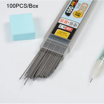 

100Pcs/Box Graphite Lead 2B Mechanical Pencil Refill Plastic Automatic replace Pencil Lead 0.5,0.7 Promotion