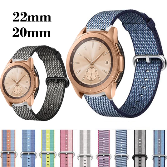 

20mm 22mm Watchband For Samsung Gear Sport S2 S3 Galaxy watch 42mm 46mm Striped Nylon Strap for Huami Amazfit Bip Huawei gt 2