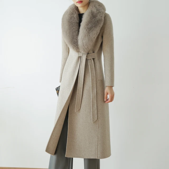 Moda jesienno zimowa rf0191 100 prawdziwy wełniany płaszcz Kaszmirowy płaszcz damski jesienno zimowy nowy nabytek wełna