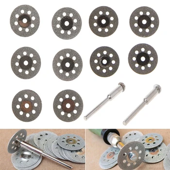 

12pc Mini Diamond Portable Rotary Tool Circular Saw Blades Cutting Discs Mandrel Cut Off Wheel Disc Tool Fits Craftsman 22/30mm