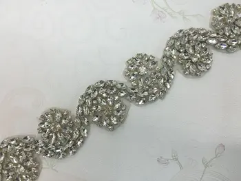 

DHL free rhinestone bridal applique trim, wedding sash belts,crystal beaded sash, wedding accessories,beaded rhinestone applique