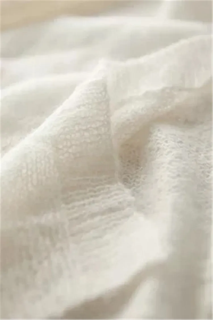 Ручная работа из чистой шерсти вязанный женский модный однотонный тонкий длинный кардиган, свитер белый 7 цветов на заказ