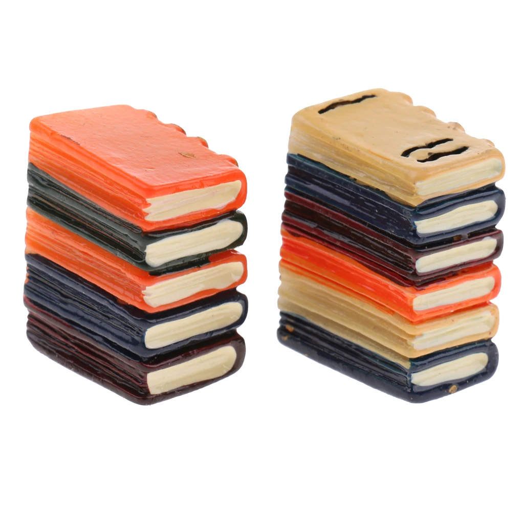 1/12 Scale Resin Books Dollhouse Miniature Bookshelf Decoration 1:12 Doll House Pretend Play Furniture Toys for Kid Children Toy