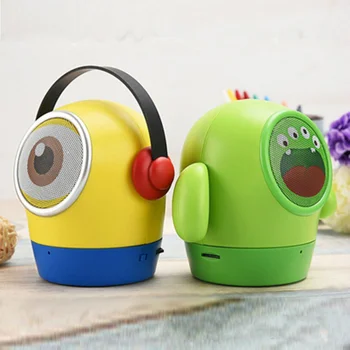 

Small yellow man Bluetooth speaker cartoon mini Portable Wireless support u disk TF card subwoofer bluetooth line array speakers