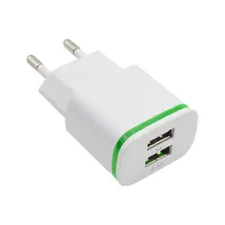 5 В 2A 2 Порты USB Зарядное устройство EU/US Plug Светодиодный Свет мобильного телефона Зарядное устройство Путешествия стены Зарядное устройство