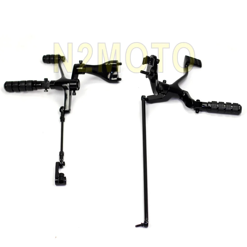Black Forward Controls Complete Kit Pegs Levers Linkage for 2004 2013