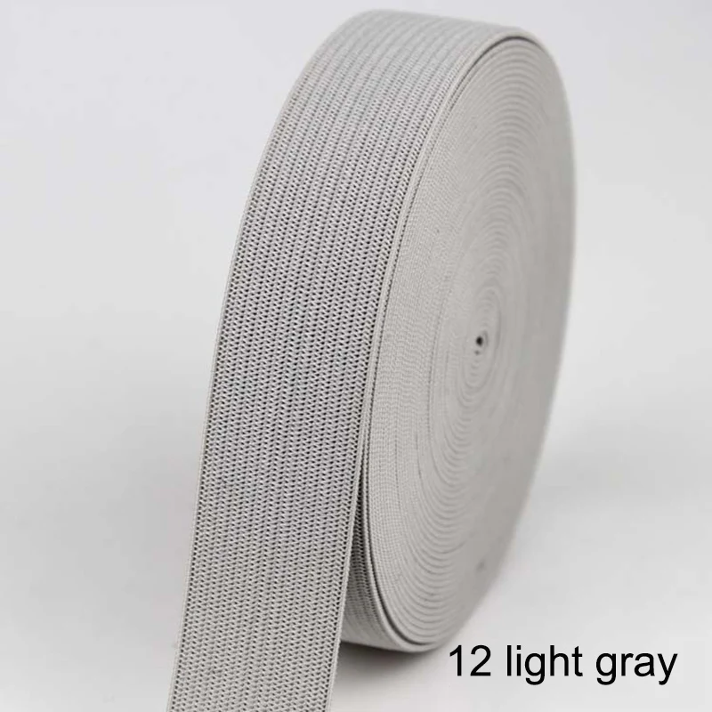 2 м/лот, 20 мм, цветные плоские эластичные ленты для шитья, аксессуары для свадебной одежды, эластичная лента для DIY, нижнее Белье для беременных - Цвет: 12 light gray