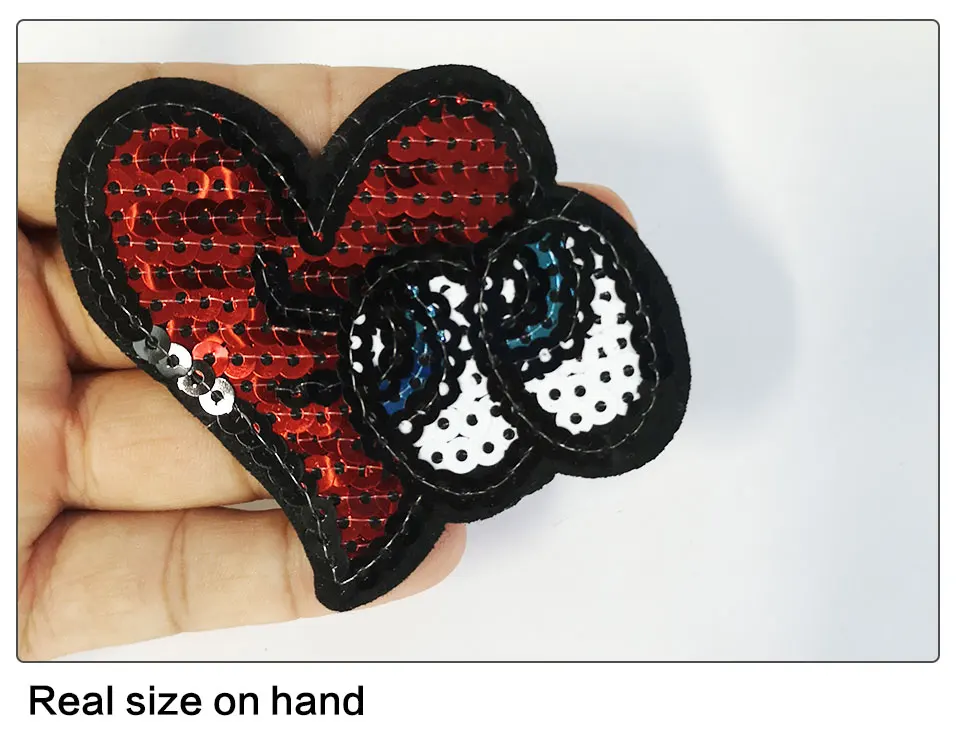 Sequin Patches Iron On Girl Embroidered Crown Rainbow BirdHeart LoveStarSexy Lip Patches For Clothing DIY Letters T-shirt (5)