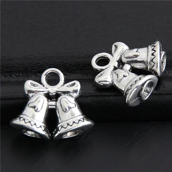 

25pcs Silver Color Little Cute Bell Charms For Christmas Pendant Finding Handmade Fit Jewelry Accessories16x14mm A3038