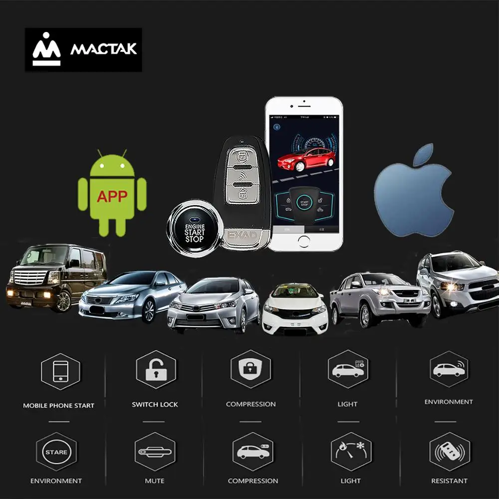 

Car accessories Keyless Entry Comfort System PKE ios and android mobile Phone APP Remote Start Car Engine Car Alarm Push 963