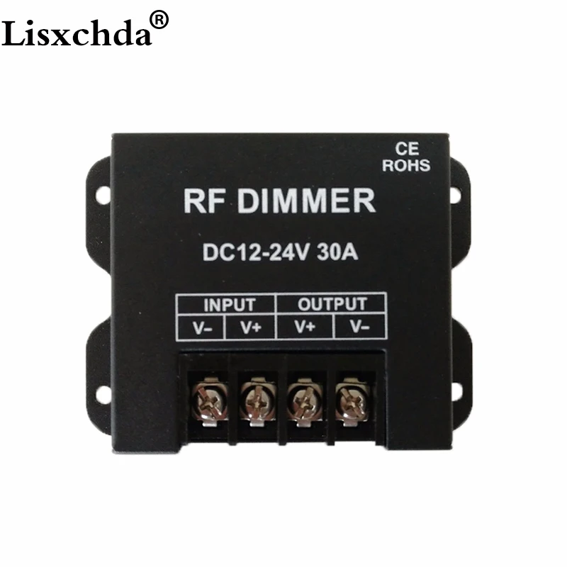 DC 12 V-24 V 30A светодиодный одинарный Цвет диммер с радиочастотным пультом дистанционного управления Управление; Яркость Управление для Светодиодный точечный светильник утопленного полосы светильник