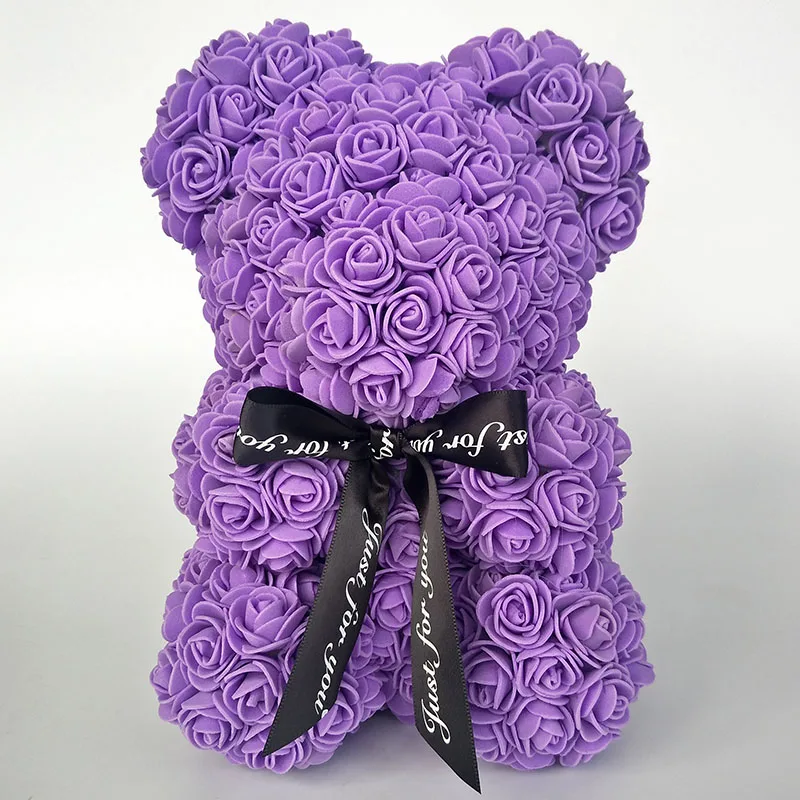 purple Медвежонок розы медведь цветок свадебный декоративный цветок для дома юбилей, День Святого Валентина Подарочные цветки - Цвет: purple