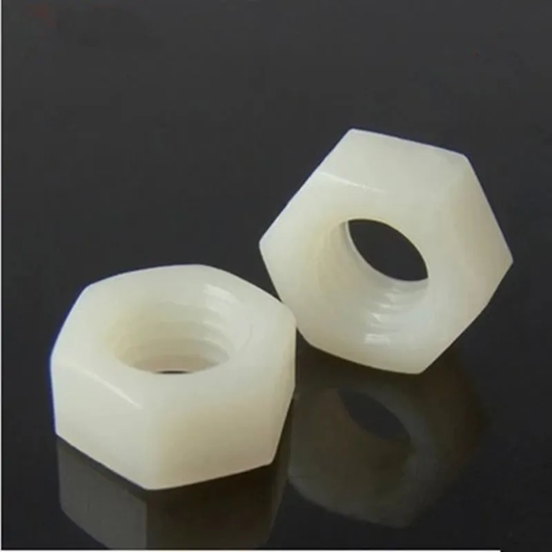 50pcs M10 Metric Thread Insulation Plastic Nylon Hex Nut Screw Nut Hexagon Nut 