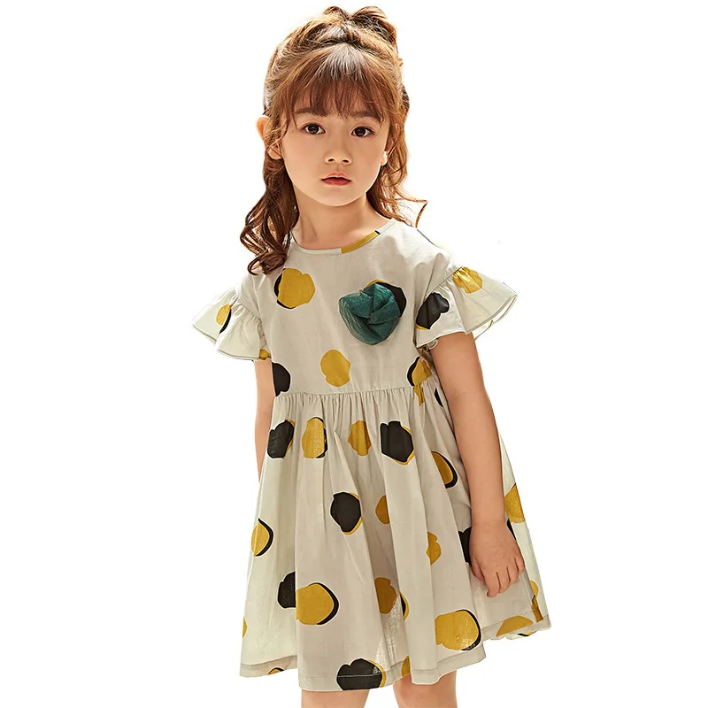 

2019 Summer Girls Dress Brand High Quality Princess Dress Sleeve Pattern Design for Girls Clothes Party Dress 4-12Y Clothes