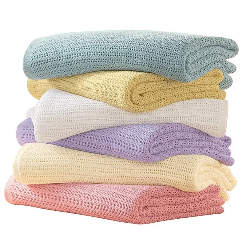 16 Colors Newborn Baby Blankets Super Soft Cotton Crochet Summer 100*80