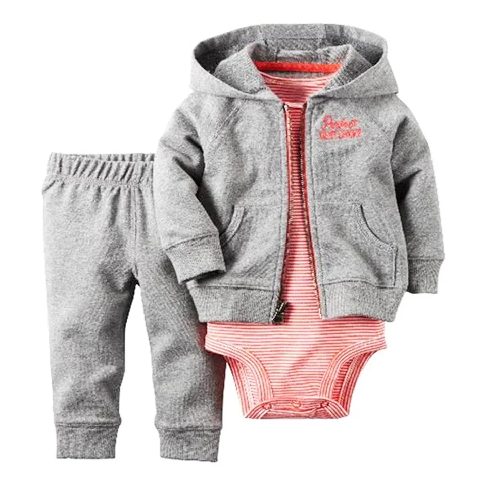 Комплект из 3 предметов, брендовый комплект одежды для маленьких мальчиков и девочек, одежда для новорожденных топы, свитер+ штаны+ боди, младенцы, одежда для девочек
