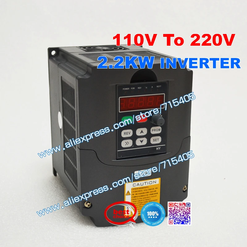 

2.2kw VFD Raising the voltage Inverter input voltage 110V to 220V Inverter 2.2kW VFD and Control Mode SPWM + Potentiometer Knob