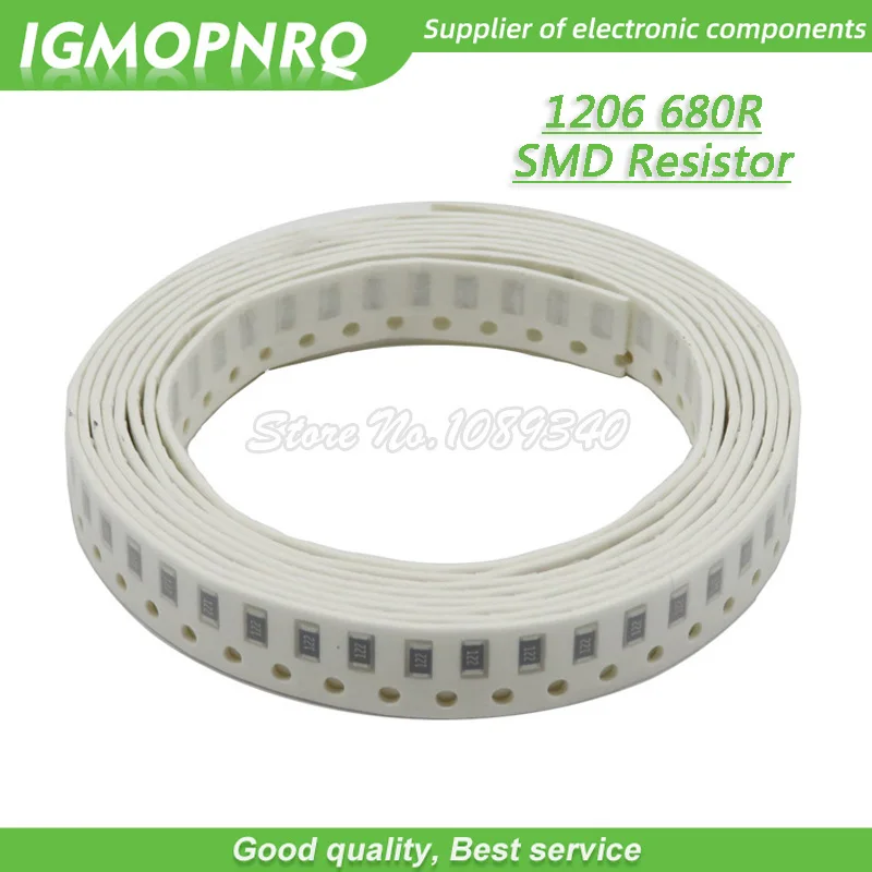 100 шт. 1206 SMD резистор 1% сопротивление 680 Ом чиповый 0 25 Вт 1/4 680R 681 IGMOPNRQ | Электронные