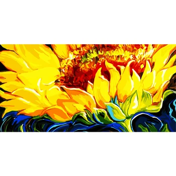 

New Arrival Diy 5d Full Round Diamonds Embroidery Sunflower Round Diamond Painting Cross Stitch Kits Mosaic Home Decoration