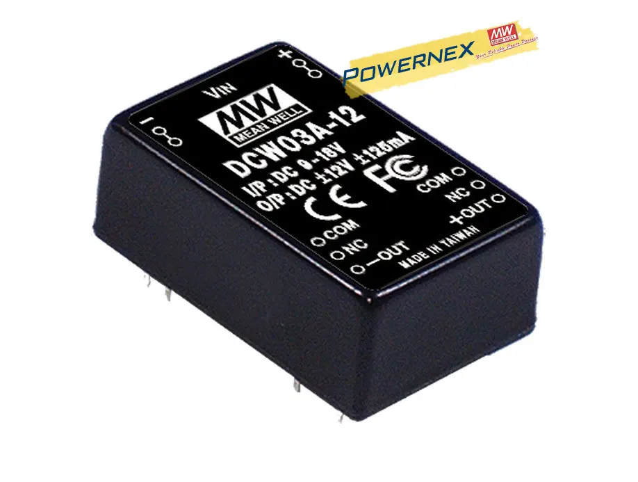 [Powernex] означает хорошо оригинальный dcw03c-15 15 В 100ma Meanwell dcw03 15 В 3 Вт dc-dc регулируется двойной Выход конвертер