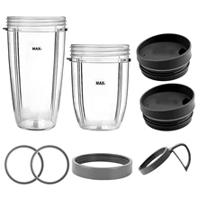 Behogar 8 шт. запасные части для блендера аксессуары комплект с крышки чашек уплотнительные кольца ручка для NUTRIBULLET 600 W