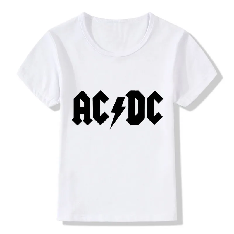 Детские футболки с принтом «Рок» AC/DC, летний топ для мальчиков и девочек, одежда с короткими рукавами, Повседневные детские футболки с принтом «хип-хоп», HKP2219