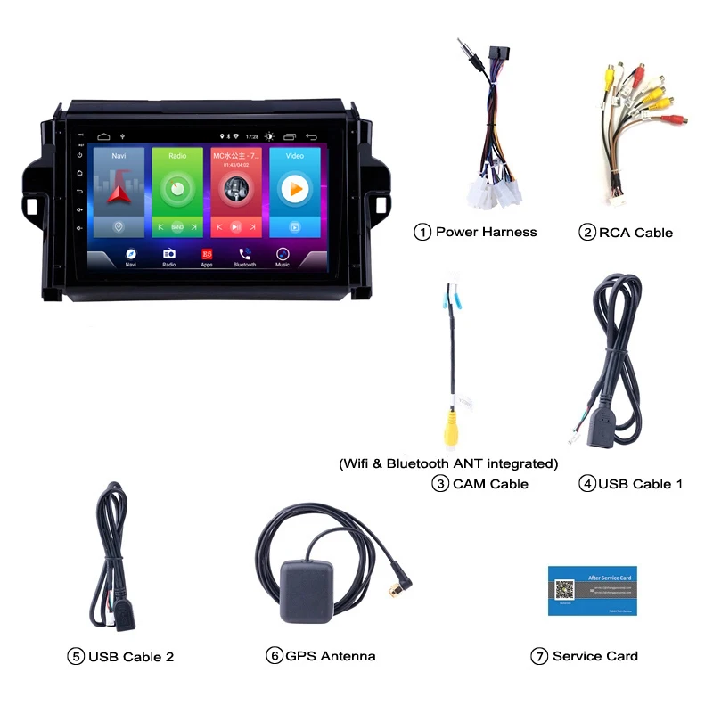 Cheap Full Touch Screen Car Android 8.1 Radio Player For Toyota Fortuner 16-18 DSP GPS Navigation Video Multimedia Built in Bluetooth 2