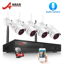 ANRAN CCTV камера системы Wi-Fi 1080 P NVR комплект 4CH 1080P HD IP камера Аудио запись открытый Ночное Видение безопасности системы