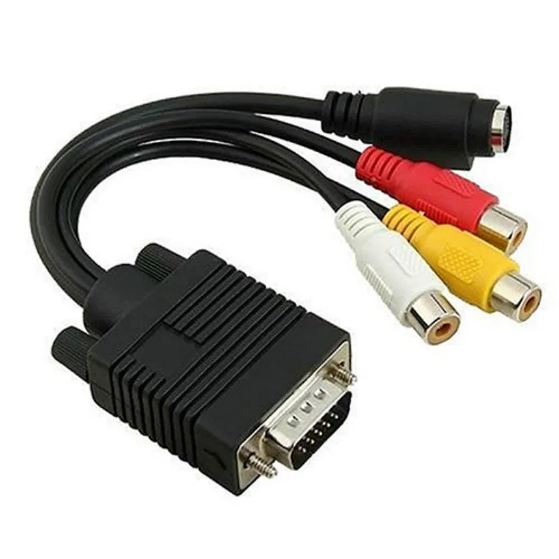 

High Performance VGA to S-Video 3 RCA Composite AV TV Out Adapter Converter Cable for PC Laptop