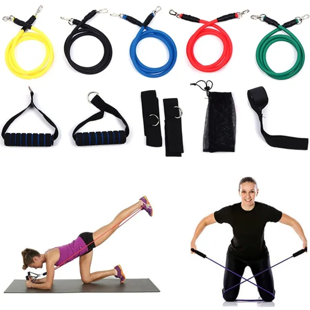 11pcs Fitness Resistance Bands Set With Workout Exercise Tubes, Door