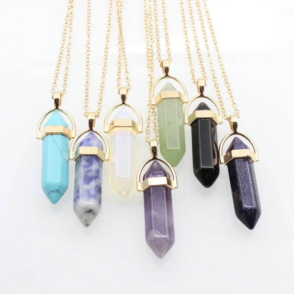2017 New Fashion Double Layer Crystal Hexagonal Pendant Moon Gold Metal