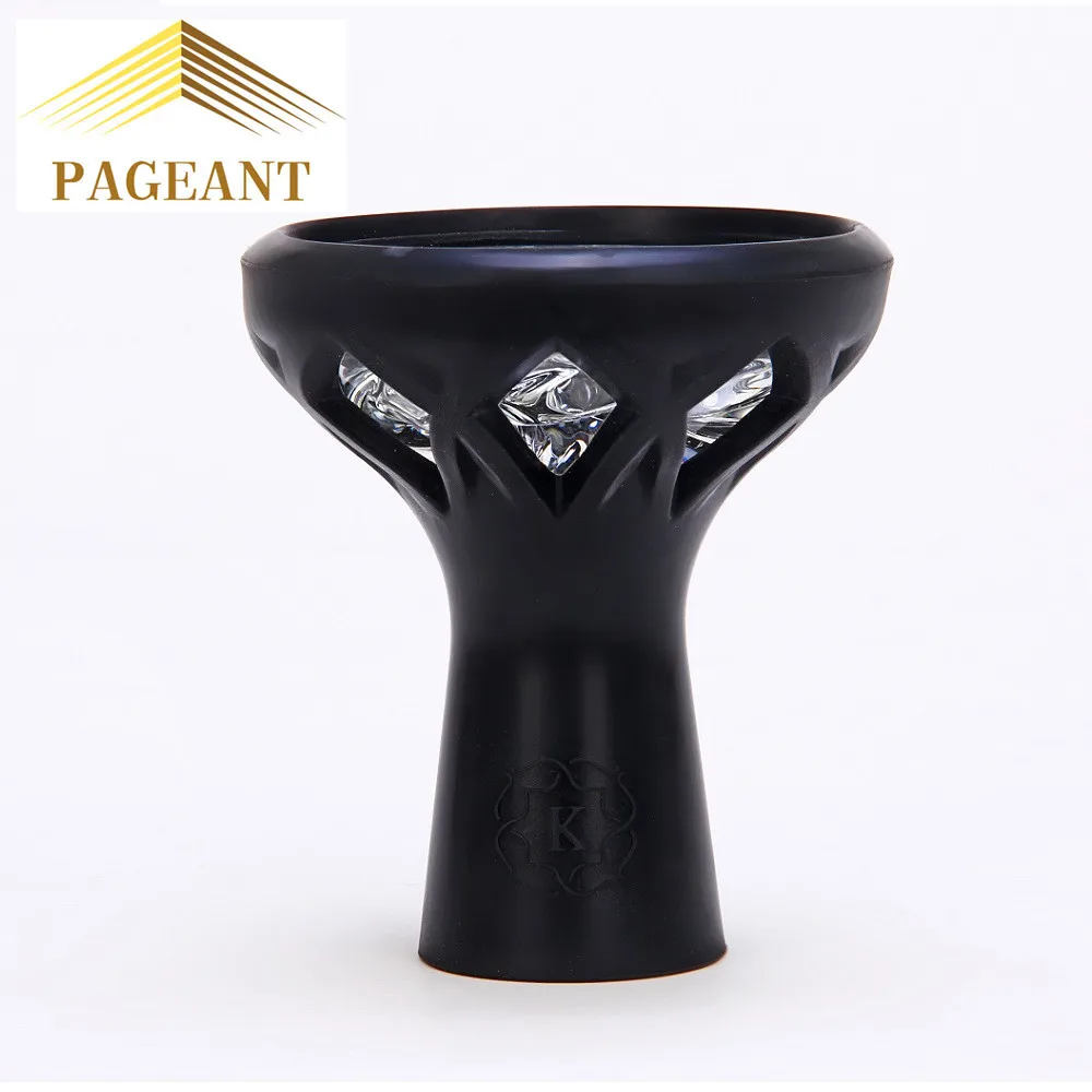

High grade Arab Silicone hookah bowl High Temperature Resistance Glass whirlwind smoke bowl glass silicone hybrid bowl Hookah