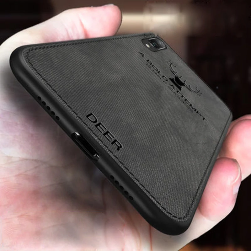 

Huawei P20 Lite case cover P20lite back cover silicone edge deer pattern fabric shockproof case for Huawei P20 Lite capa case