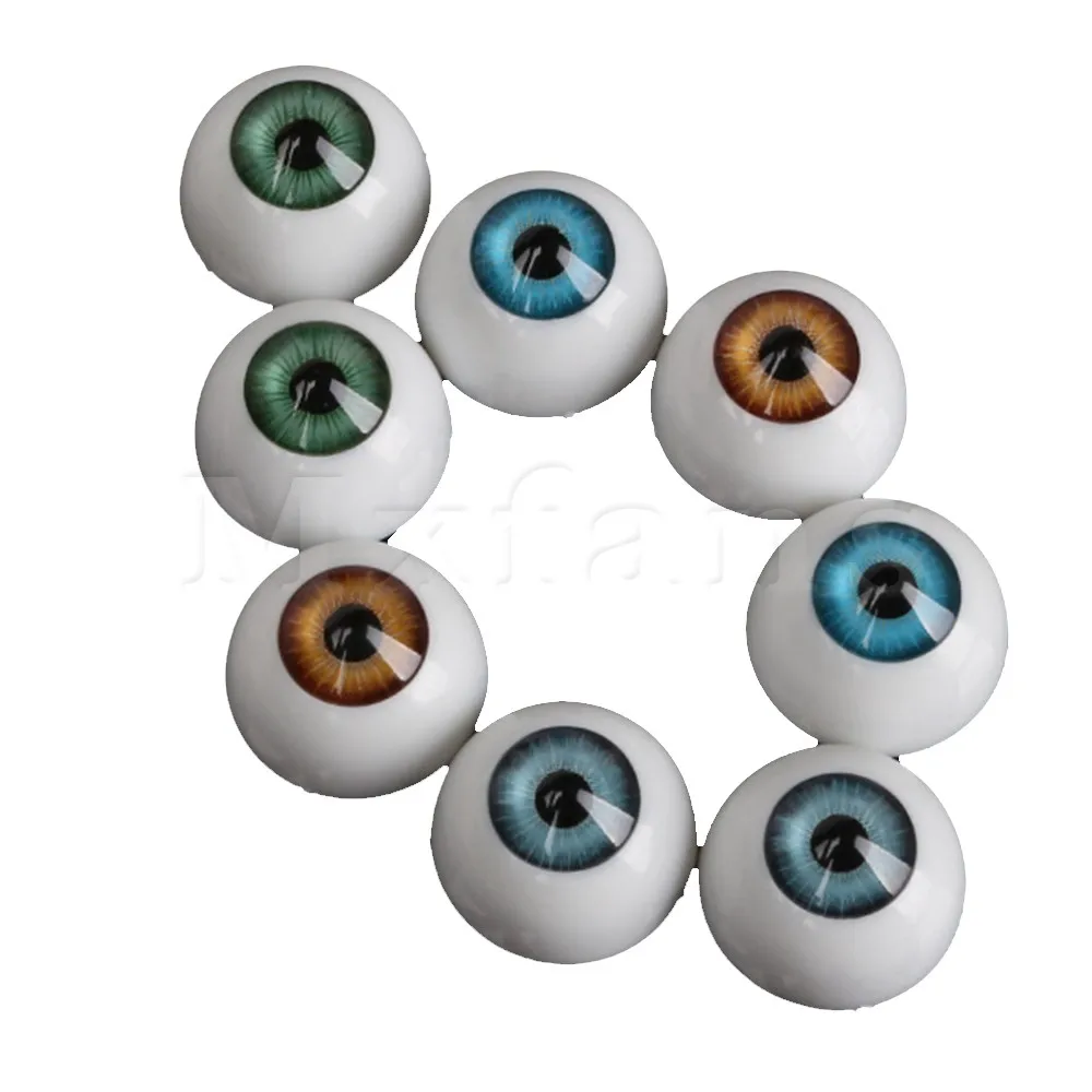 Mxfans 8PCS 20mm Half Round Acrylic Doll Bear Craft Plastic Eyes Eyeball for Halloween