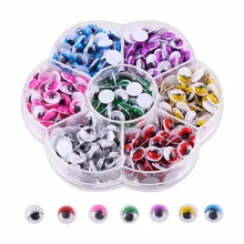 Not Self adhesive 8mm Doll Eyes With Eyelashes Of Mixed Color Of 500PCS For Doll Toy