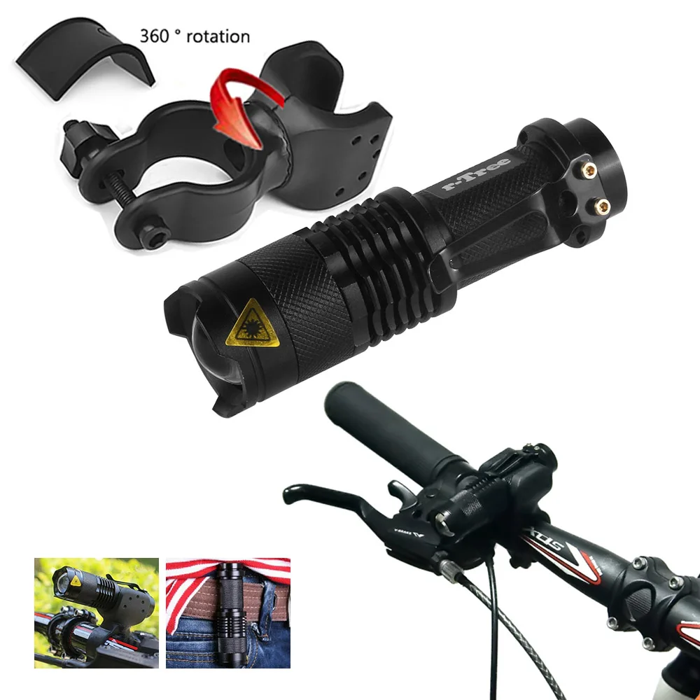 Luz de la bicicleta de 7 vatios 2000 lúmenes Modo 3 bicicleta Q5 LED bicicleta luz delantera de la bicicleta luces de la lámpara antorcha impermeable ZOOM linterna BL0502