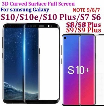 

9H 3D 5D 9D Curved Surface Full Screen Tempered Glass Protector Film For Samsung Galaxy S10 S9 S8 S7 S6 Edge plus Note 9 8 7