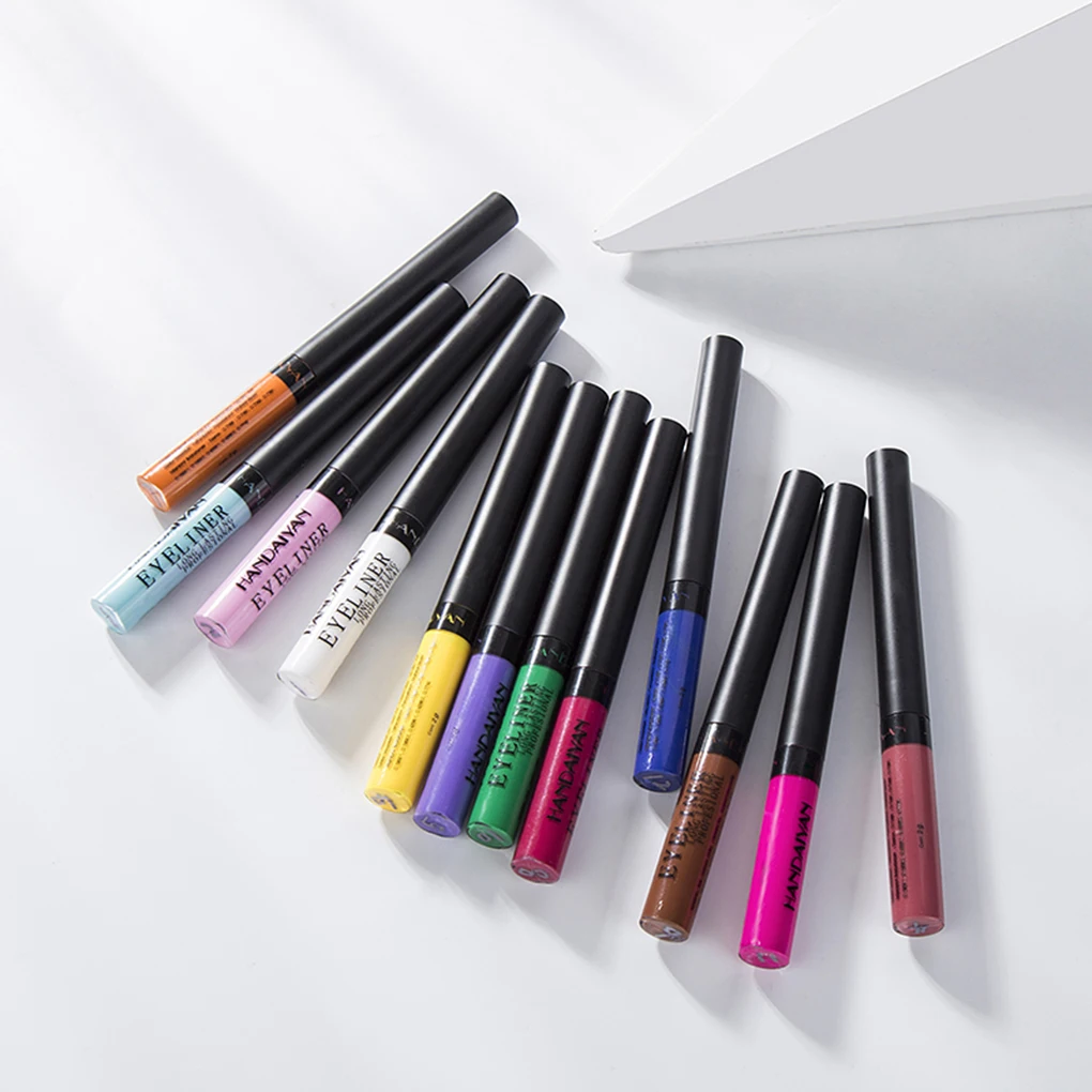 

BGVfive12pcs/set 12 Colors Eyeliner Pencil Waterproof Anti-sweat Long Lasting Liquid Eyeliner Makeup Tools