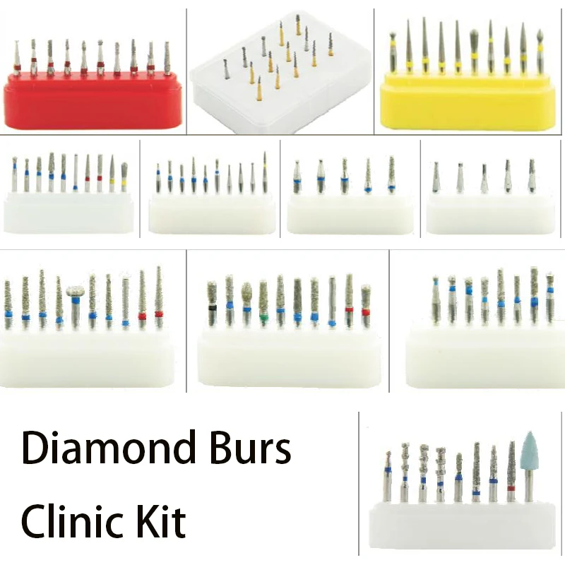 New Dental Diamond Burs Set For Porcelain Shouldered Abutment Polishing