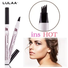 Горячая Распродажа, 3 цвета, жидкий карандаш для бровей с четырьмя кончиками, долговечный, водонепроницаемый, микроблейдинг, тату, карандаш для глаз, макияж