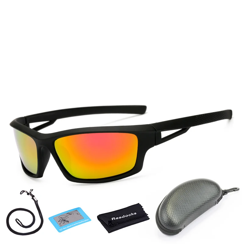 Поляризованные солнцезащитные очки для рыбалки, красные, синие линзы, ночная версия, мужские и женские очки для рыбалки, уличные спортивные очки для велоспорта, вождения, UV400 - Цвет: F05 with Box