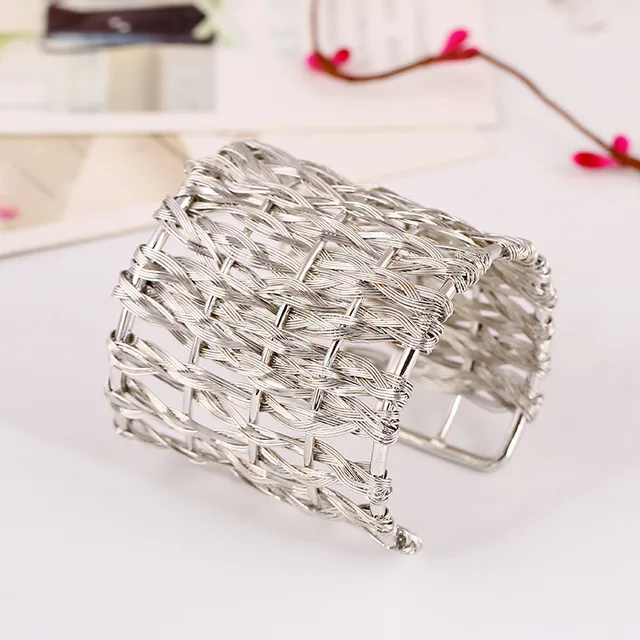 Женский металлический плетеный браслет lzhlq открытый регулируемый