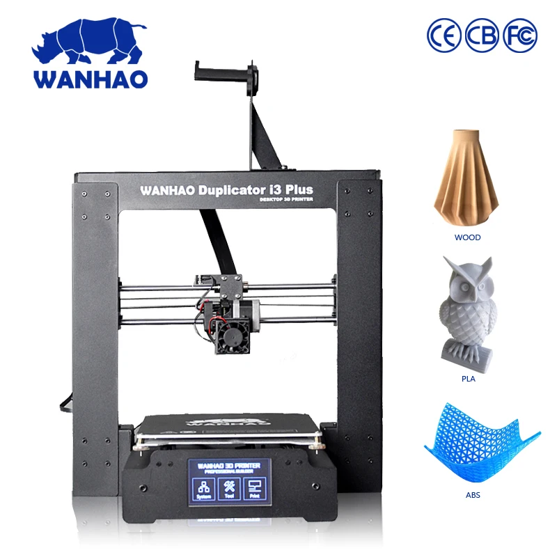 cheap 2018 new style WANHAO I3 PLUS with aluminum heated, new version desktop metal 3d printer with 10m filament free as gift