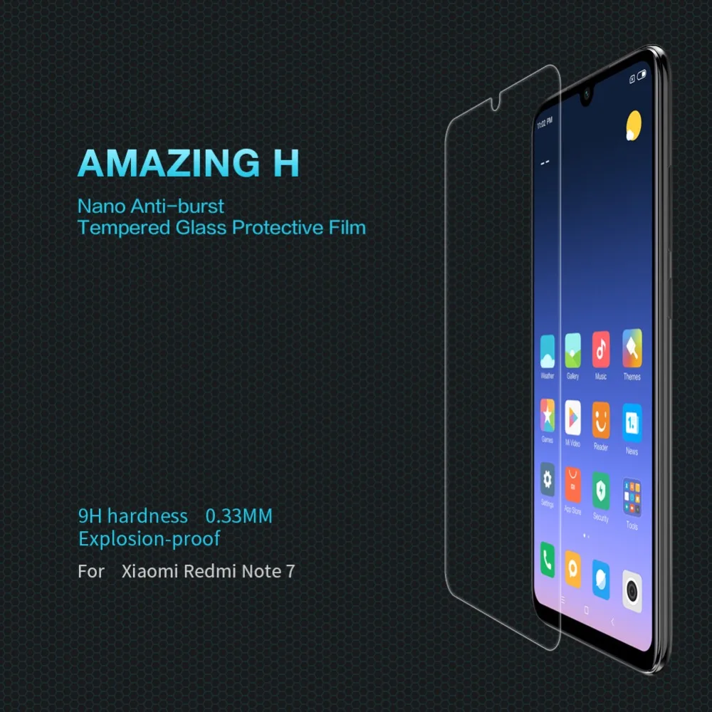 

10pcs For Xiaomi Redmi Note 7 Tempered Glass Nillkin for Redmi Note 7 Screen Protector Amazing H Anti-Explosion premium version